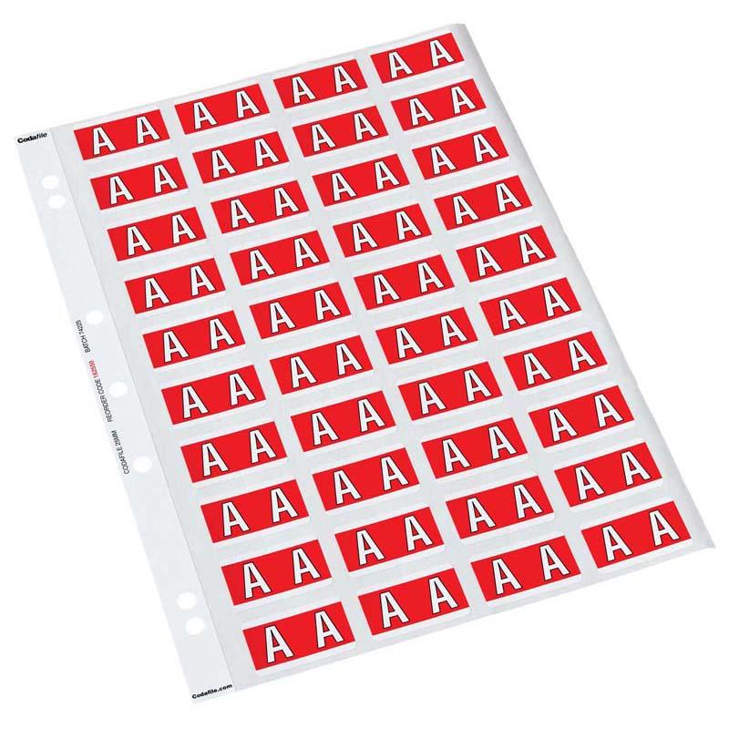 Pack of 5 vibrant red 25mm paper labels for effective color-coding and enhanced organization of files and documents.