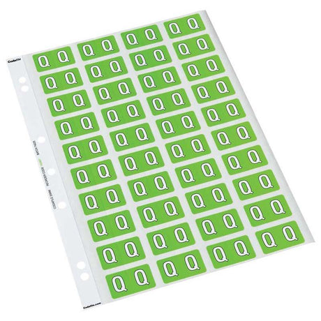 Light green paper labels, 25mm x 42mm, in a pack of 5 sheets for efficient color-coded organization and filing.