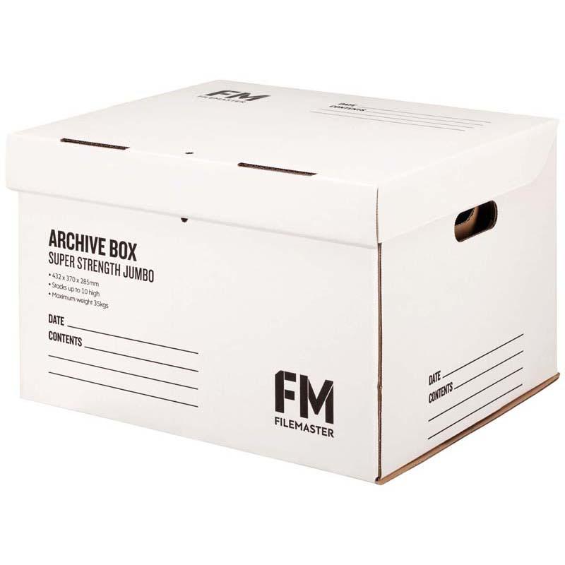 FM Box Archive Jumbo Box Super Strength White 432W x 370D x 285H Inside Measure
