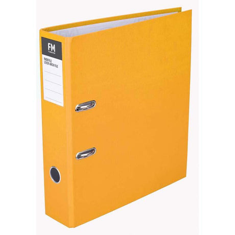 Durable yellow A4 lever arch file with Rado fitting, holds 375 sheets for stylish document organization.