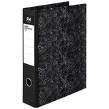 FM Binder Classic Foolscap Lever Arch file in sleek black, holds 375 sheets, ideal for organizing documents efficiently.