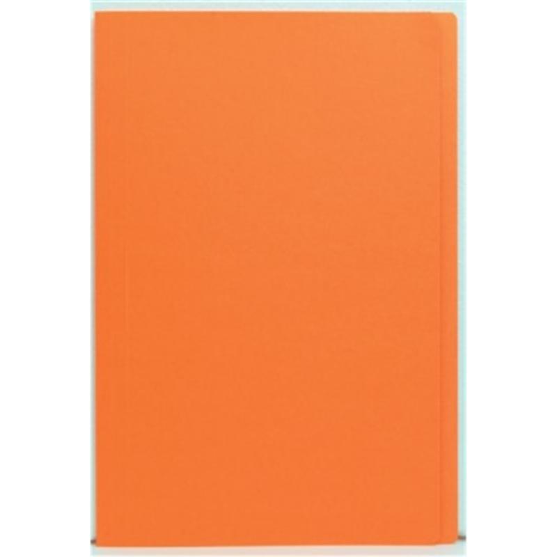 Vibrant orange foolscap file folders, 50 pack, made from durable cardboard for easy document organization and quick access.