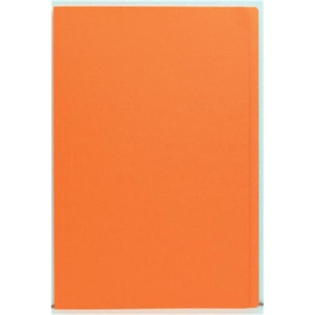 Vibrant orange foolscap file folders, 50 pack, made from durable cardboard for easy document organization and quick access.