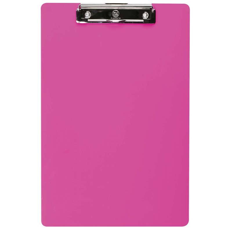 FM Clipboard Neon Pink Foolscap Transparent Plastic