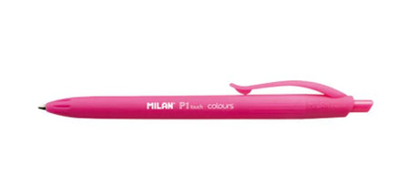 Milan P1 Touch Colours Pink Ballpoint Pen with 1mm tip, offers smooth writing and stylish design for all stationery lovers.