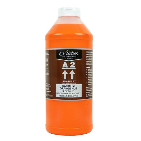 Vibrant 1 Litre A2 Heavybody Acrylic paint in Cadmium Orange Hue, perfect for texture, blending, and professional results.