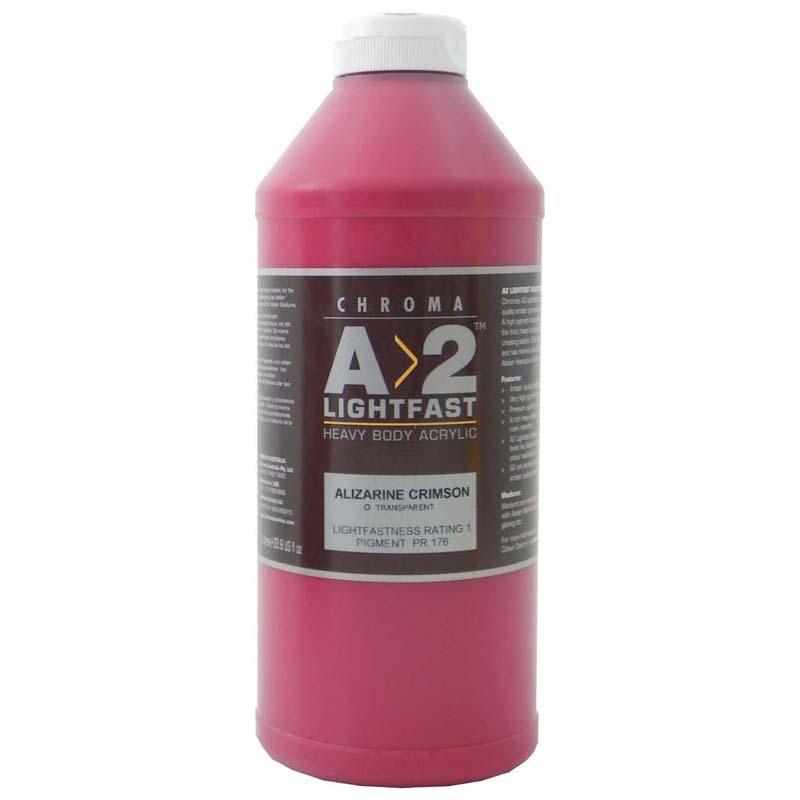 Vibrant A2 Lightfast Heavybody Acrylic in Alizarine Crimson, ideal for smooth application and lasting brilliance on various surfaces.