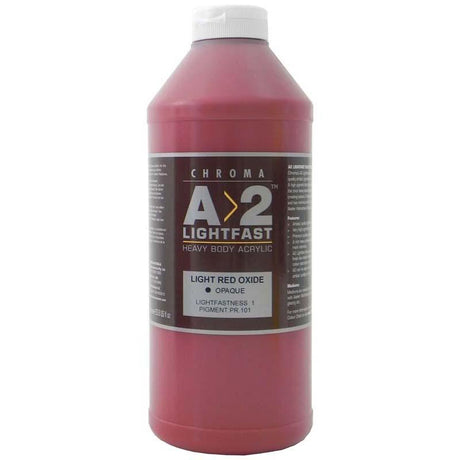 Premium 1 Litre A2 Lightfast Heavybody Acrylic in Light Red Oxide, perfect for vibrant, long-lasting artistic creations.