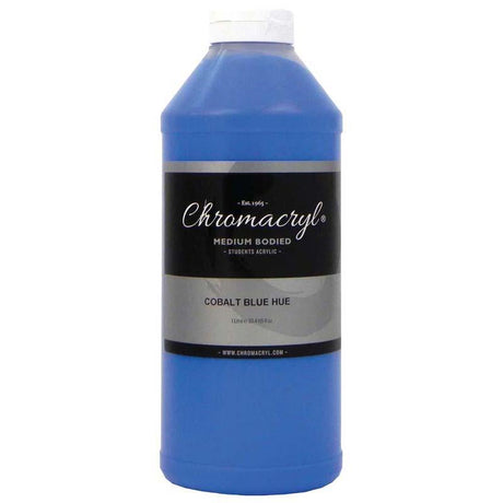 Vibrant Cobalt Blue Chromacryl Acrylic Paint in 1L, non-toxic, quick-dry, ideal for students and versatile art projects.