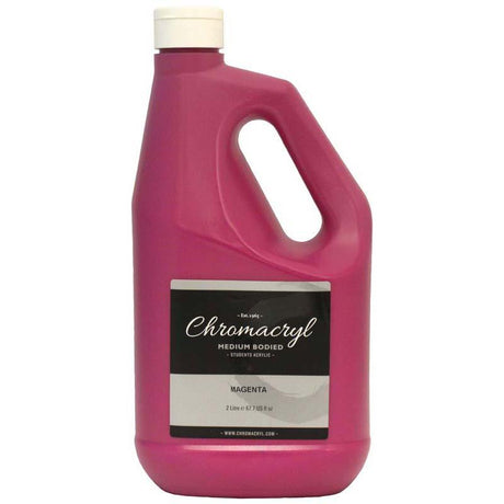 Magenta Chromacryl Acrylic Paint in 2L, non-toxic, quick-drying, ideal for school projects and versatile art applications.