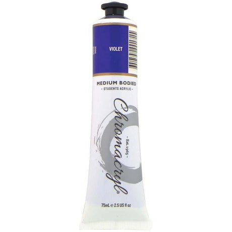 Vibrant 75ml Chromacryl Violet acrylic paint, non-toxic, quick-drying, perfect for artists on various surfaces.