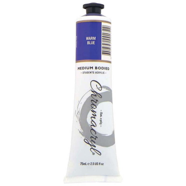 Vibrant Warm Blue Chromacryl Paint (75ml) for artists, non-toxic, quick-drying, perfect for various surfaces and mixed media.