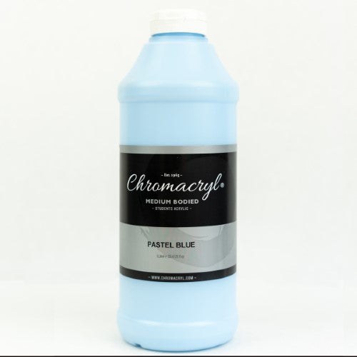 Chromacryl Acrylic Paint in Pastel Blue, 1 Litre, non-toxic, ideal for students, perfect for various surfaces and techniques.