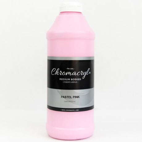 Pastel Pink 1 Litre Chromacryl Acrylic Paint, non-toxic and quick-drying, perfect for versatile art projects and easy cleanup.