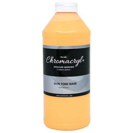 Chromacryl Acrylic Paint in Peach Tone Base, 1 Litre, non-toxic, quick-drying, versatile for various artistic mediums.