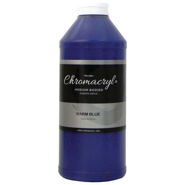 Warm Blue acrylic paint in 1 Litre, perfect for students, quick-drying, non-toxic, ideal for various surfaces and mediums.