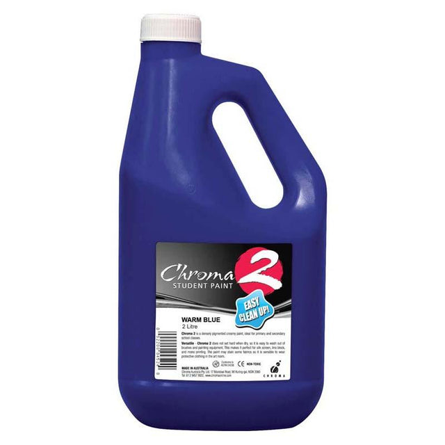 Chroma C2 Paint in Warm Blue, 2L - vibrant, non-toxic water-based paint ideal for art and DIY projects.