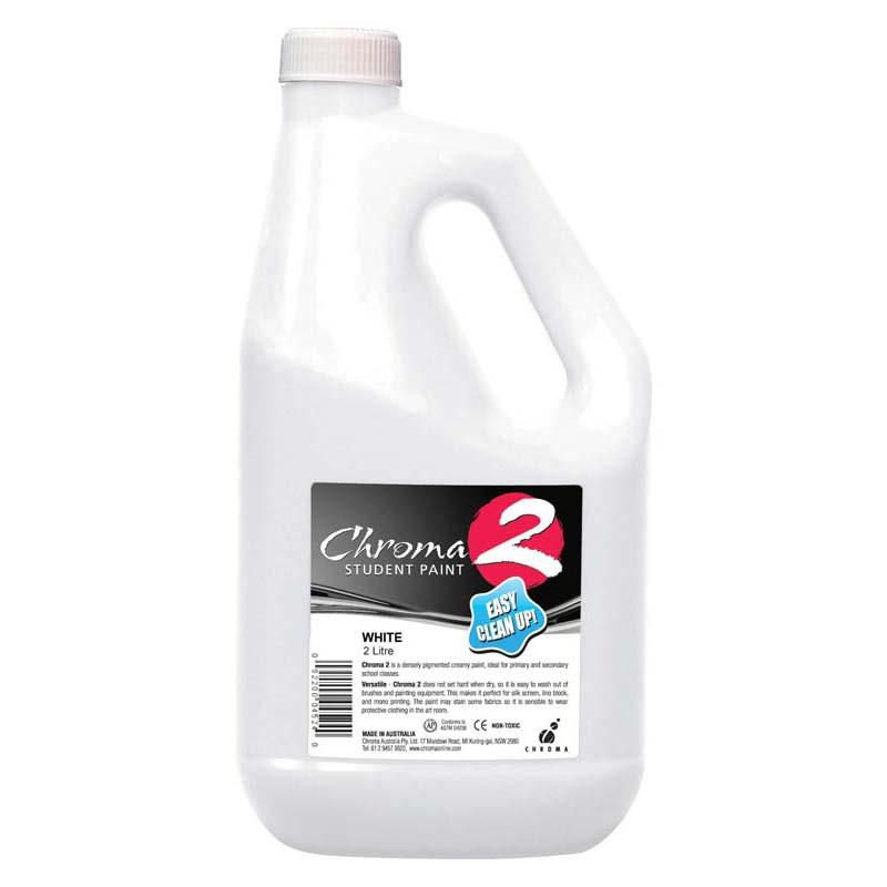 Chroma C2 White Paint 2L: Non-toxic, versatile, easily washable, perfect for artists and DIY projects.