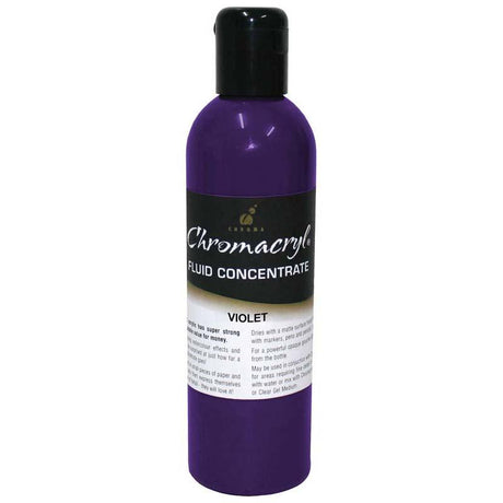 Vibrant Chromacryl Fluid Concentrate Violet 250ml, highly pigmented fluid acrylic for versatile artistic techniques.