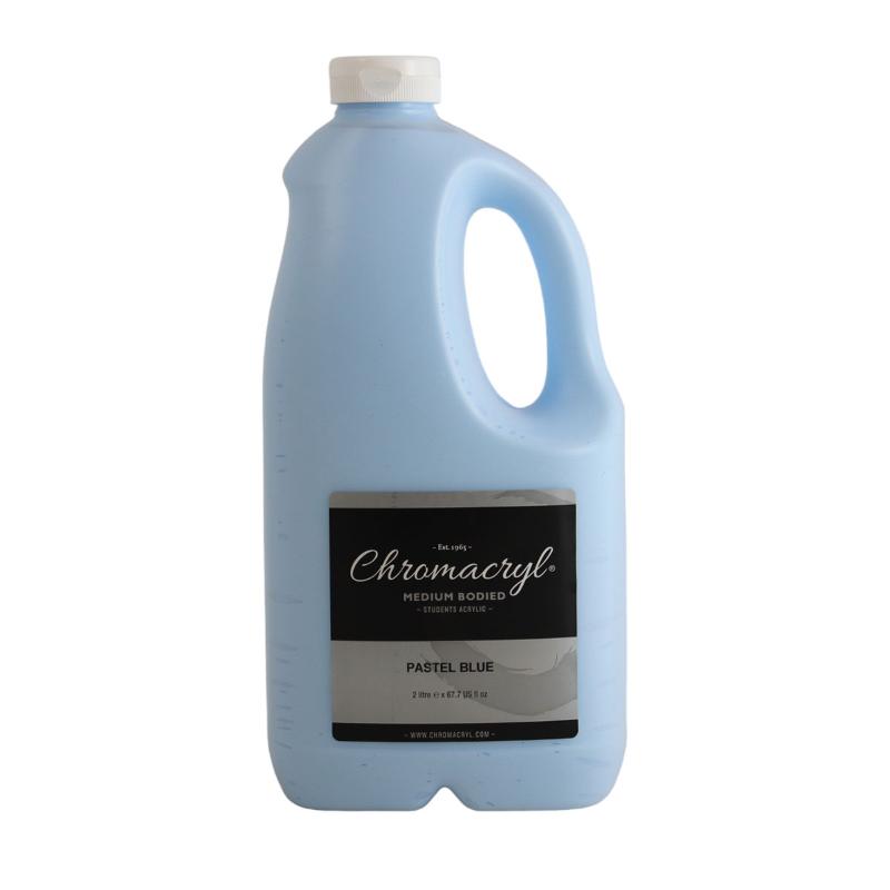 Chromacryl Acrylic Paint in Pastel Blue, 2L, non-toxic, quick-drying, ideal for various surfaces and arts projects.