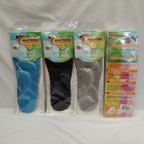 Colorful set of 6 insoles designed for comfort, arch support, and style, perfect for all shoe types.