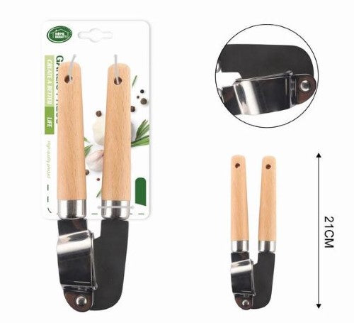 Set of 12 garlic presses measuring 20.8 x 5.2 x 3.3cm, designed for effortless mincing and flavor extraction in cooking.