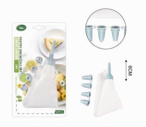 Five-piece cake decorator set in 12 packs, perfect for bakers seeking precision and creativity in cake designs.