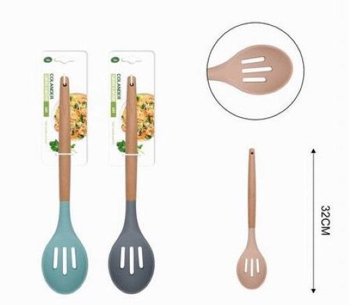 Set of 12 durable 32cm strainer spoons for cooking, serving, and easy cleanup; heat-resistant and ergonomic design.