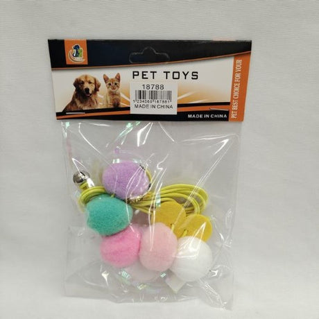 Colorful set of 6 cat toys designed for playful engagement and mental stimulation, perfect for indoor cats.