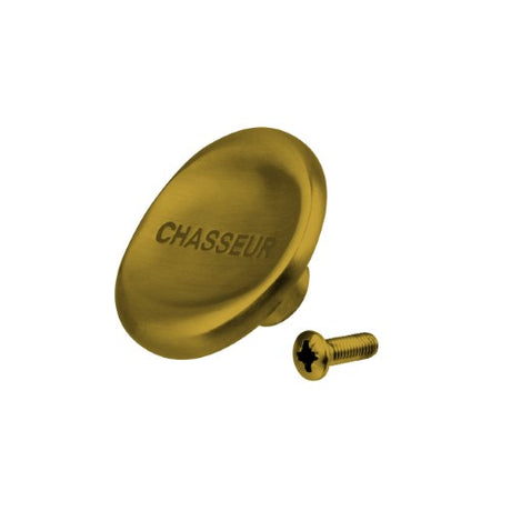 Brass knob with screw for Chasseur cookware, featuring elegant design and comfortable grip for easy handling.