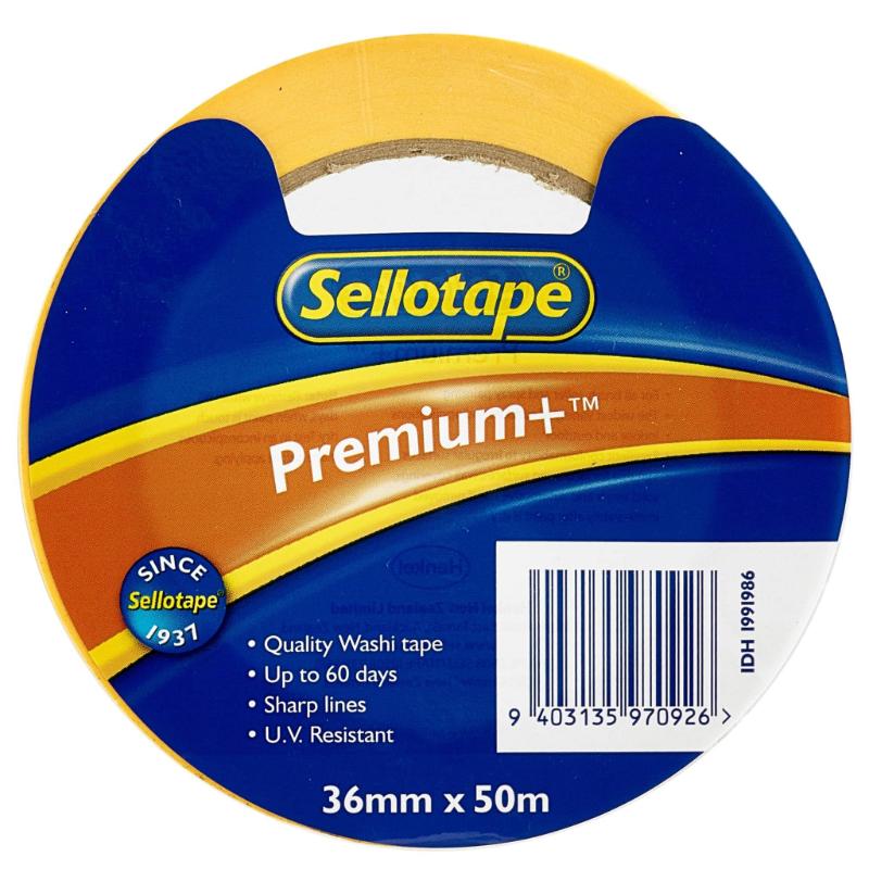 Sellotape Premium+ Washi Masking Tape 36mmx50m
