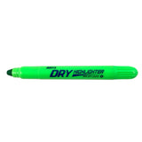 Amos Dry Highlighter in Fluoro Green, designed for smooth, consistent highlighting without bleeding on all paper types.