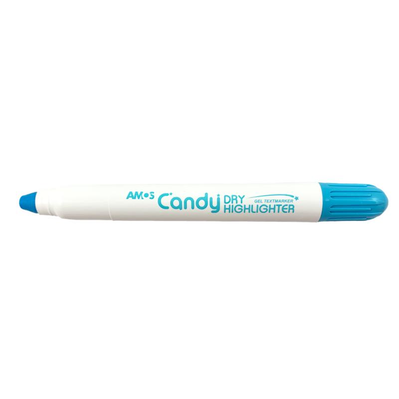 Amos Dry Highlighter in Pastel Aqua Blue, perfect for smooth highlighting without bleed-through on all paper types.