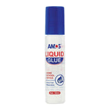 Amos Liquid Glue 50ml bottle with dobber applicator, acid-free, super strong, washable, and dries clear for crafting projects.