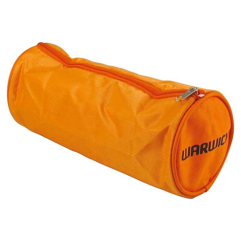 Vibrant orange fluoro pencil case with spacious interior and sturdy zipper for organizing stationery essentials.