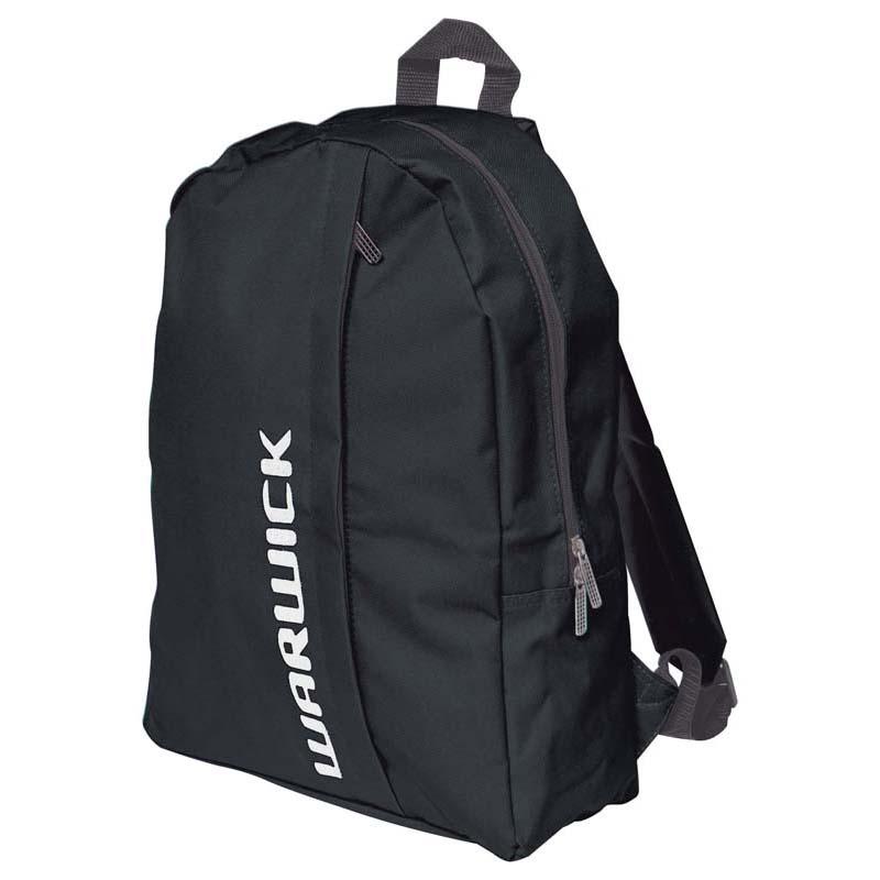 Sleek black Warwick School Backpack with durable design, padded straps, and multiple pockets for student essentials.