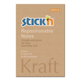 Kraft sticky notes 76x50mm, 100 sheets, ideal for note-taking and organizing with eco-friendly design.