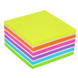 Colorful Stick'n Note Cube with 400 neon and pastel self-adhesive sheets, perfect for notes and organization.