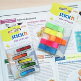 Colorful Stick'n Pop Up Flags in 5 transparent colors for easy document annotation, measuring 45x12mm, total 150 flags.