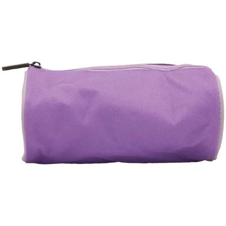 Stylish purple barrel pencil case designed for organizing stationery with a compact and durable design.