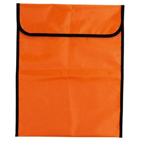 Vibrant orange XL Velcro homework bag, spacious for notebooks, textbooks, and school supplies, with durable construction.