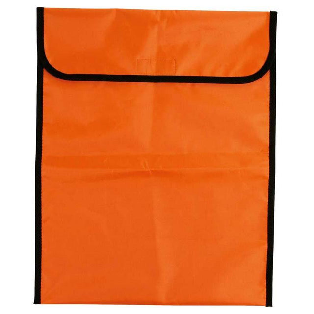 Vibrant orange Warwick Homework Bag with Velcro closure, spacious and durable for students' academic needs.