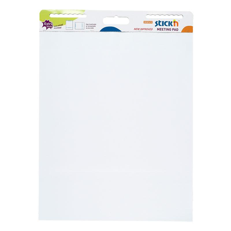 Large white Stick'n Meeting Pad (796x635mm) with 30 sheets for effective brainstorming and collaboration in meetings.