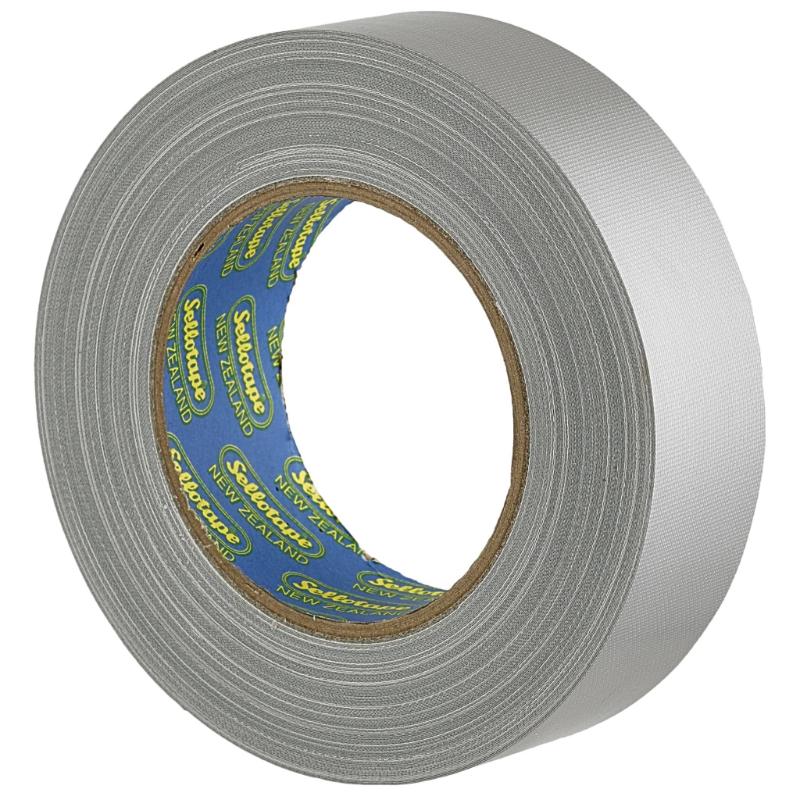 Silver Sellotape 4705 Cloth Tape, 36mm x 30m, durable, waterproof, hand tearable, ideal for DIY, repair, and craft projects.