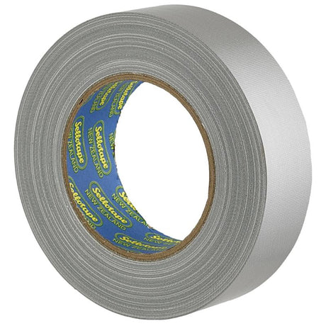 Sellotape 4705 silver cloth tape, 36mm x 30m, hand-tearable, waterproof, perfect for DIY, repairs, and crafts.