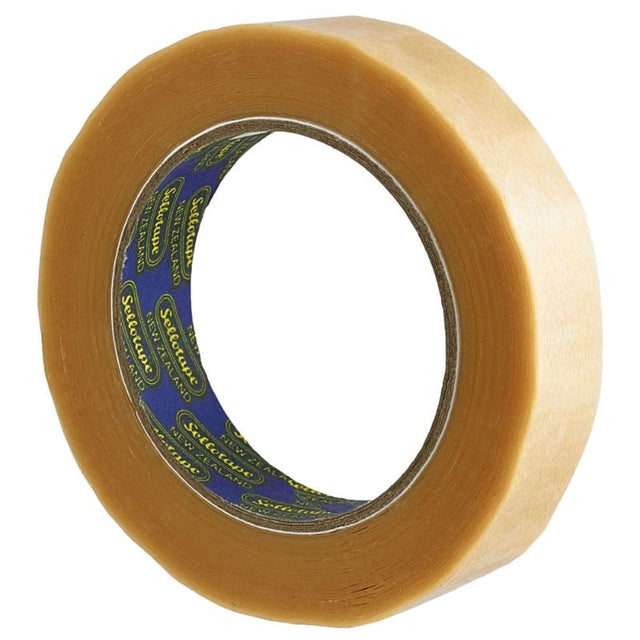 Clear 24mmx100m Sellotape 1503 for packing, sealing, and crafting with strong adhesion and invisible finish.