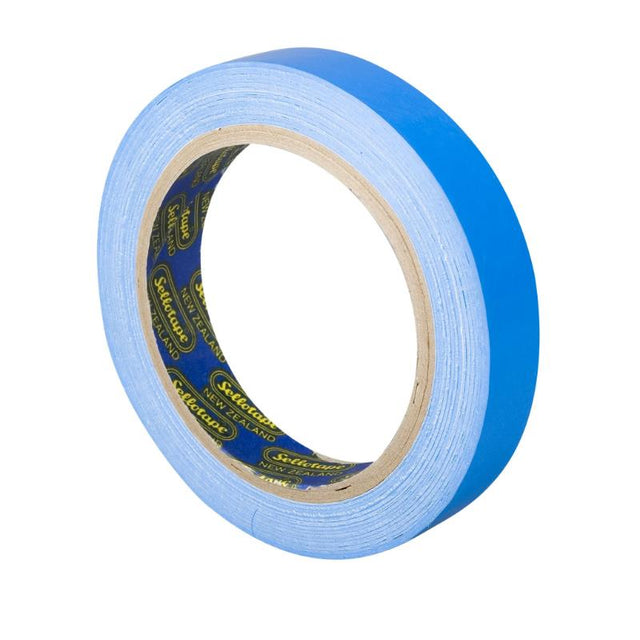 Vibrant blue Sellotape 1522 Vinyl Tape, 12mm x 66m, strong and easy to use for secure packaging and shipping.