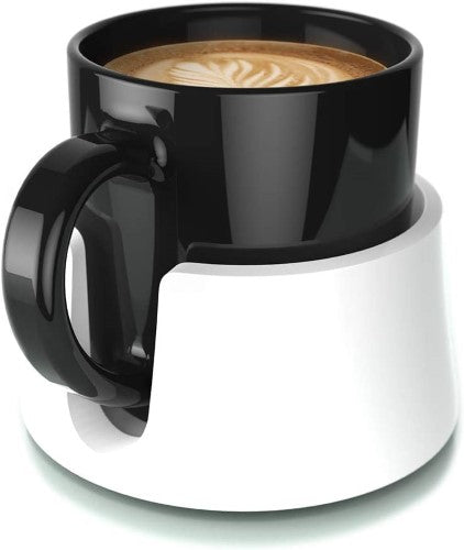 Elegant Glacier White table coaster with ergonomic design, holds mugs & bottles, features a smart mug handle slot.