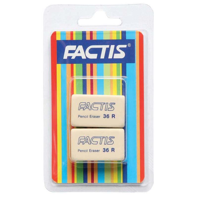 Soft white rectangular erasers in a twin pack, perfect for clean, precise erasing without damaging paper.