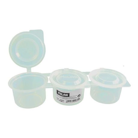 Milan Paint Mixing Pot with three wells and lids, perfect for blending and storing paints for artists and DIY enthusiasts.